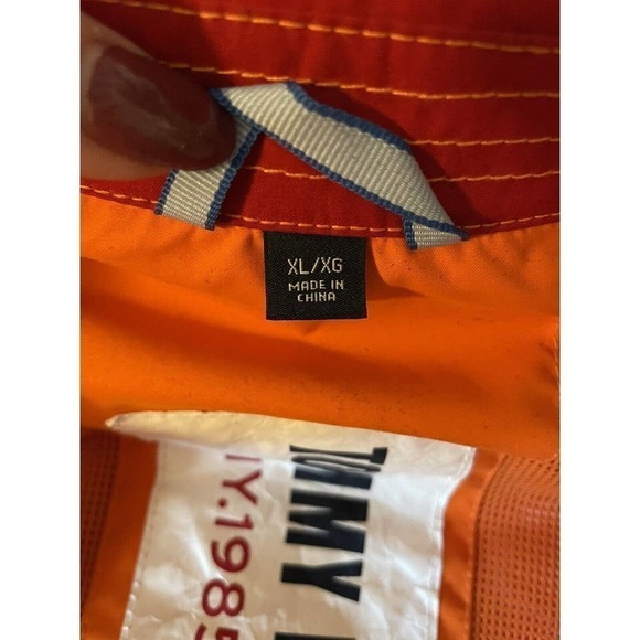 80s RARE Tommy Hilfiger Colorblock Jacket Vintage Retro Men’s XL Orange Red - Picture 4 of 13